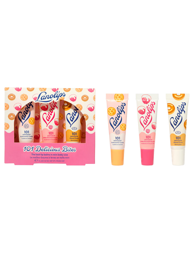 101 DELICIOUS BITES - Set de 3 Mini Bálsamos Multifunción